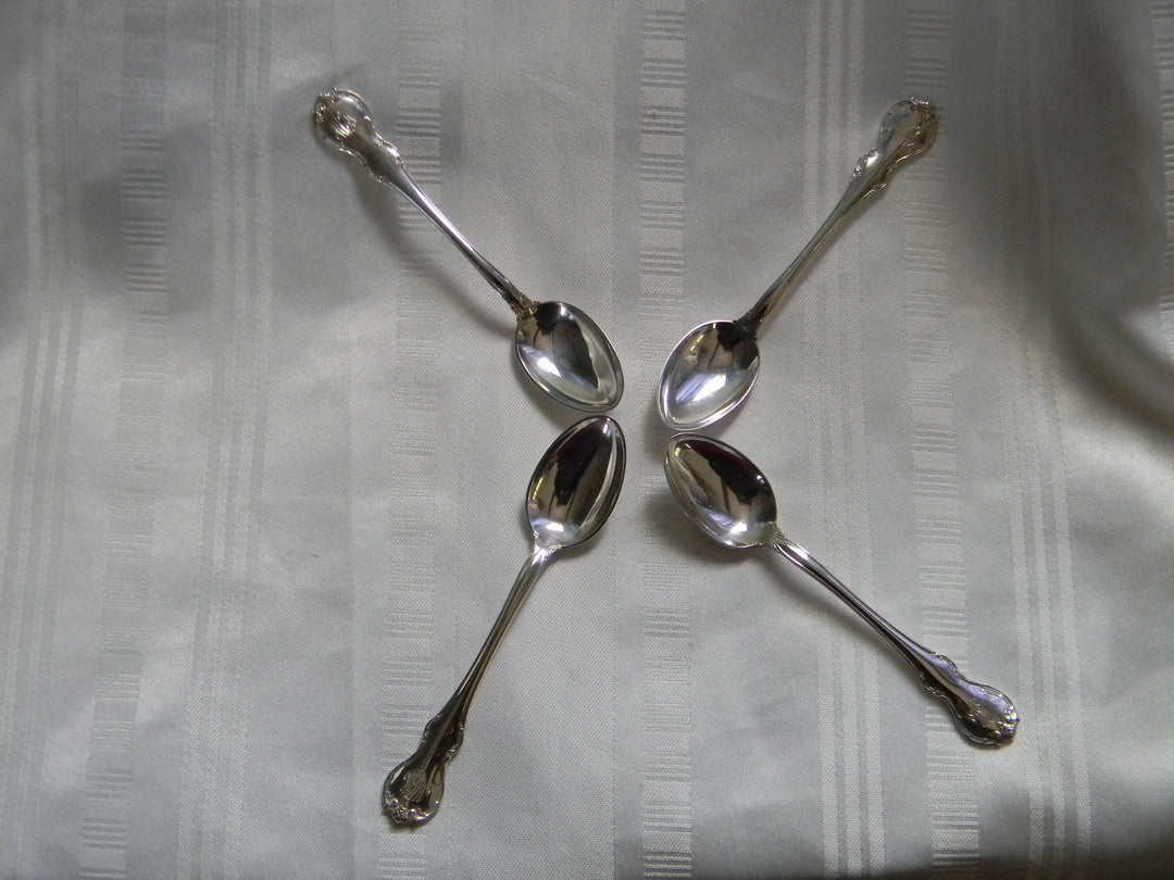 h441 Vintage Towle Sterling Silver (4) Demitasse Spoons with Monograms