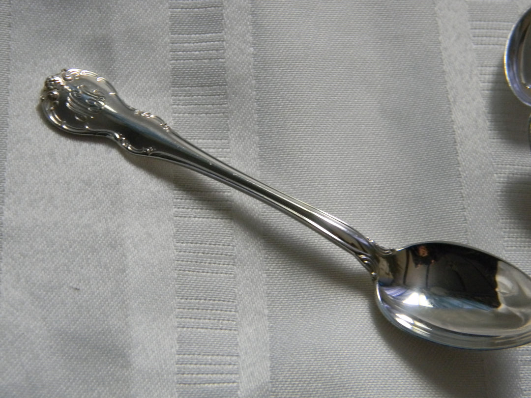 h441 Vintage Towle Sterling Silver (4) Demitasse Spoons with Monograms