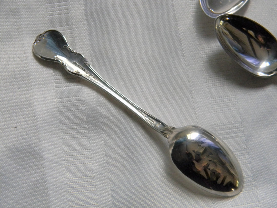 h441 Vintage Towle Sterling Silver (4) Demitasse Spoons with Monograms