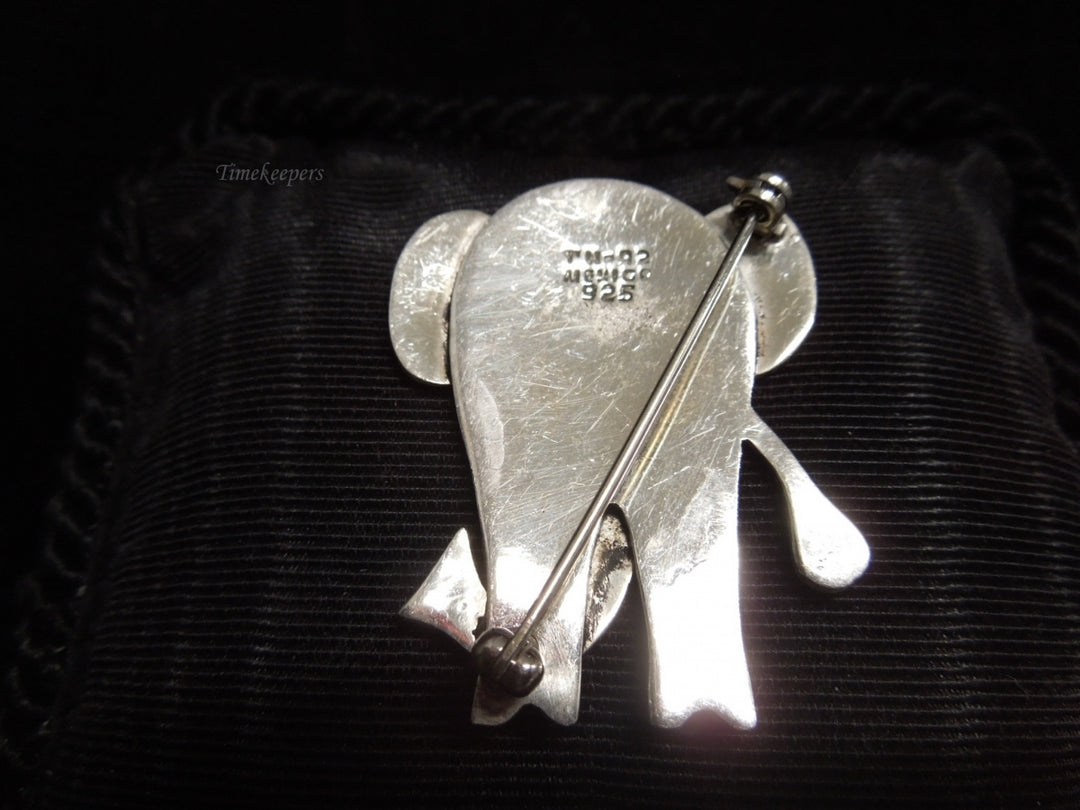 k578 Ladies Cute Sterling Silver Elephant Pin