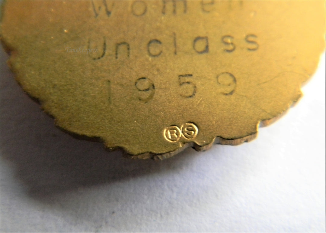 p340 Vintage Gold Tone AFLA 1st Women Fencing Medal from 1959