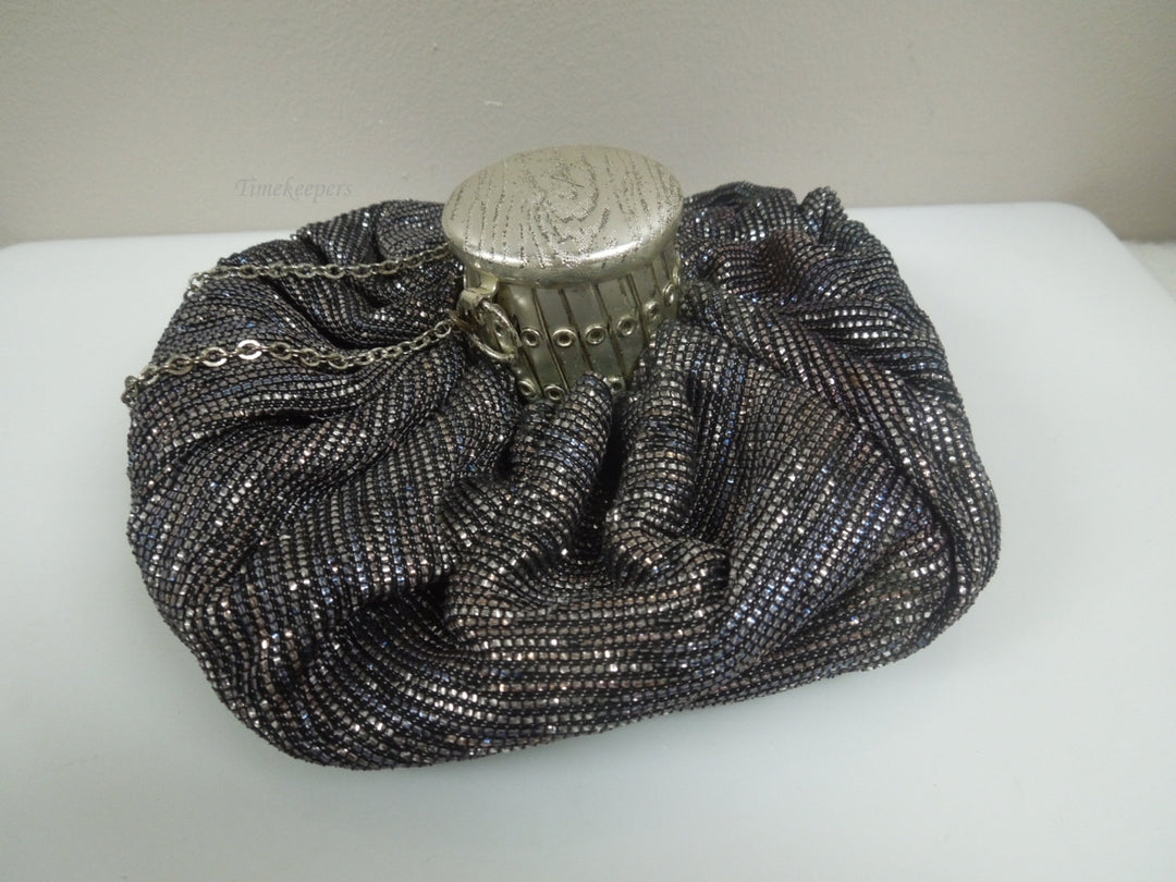 r214 Vintage Bling Potli Bag with metal criss cross opening mouth Rare bag