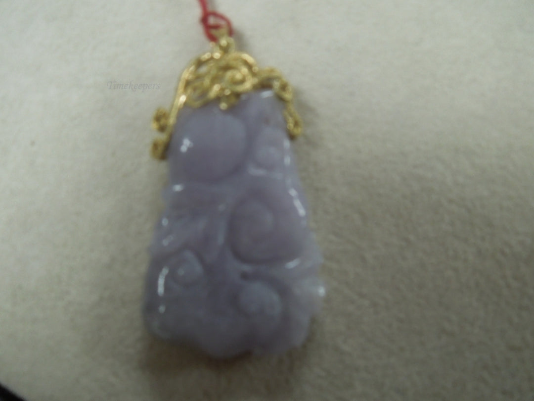 q047 Unique 14kt Yellow Gold Lavender Jade Locket/Pendant /Charm