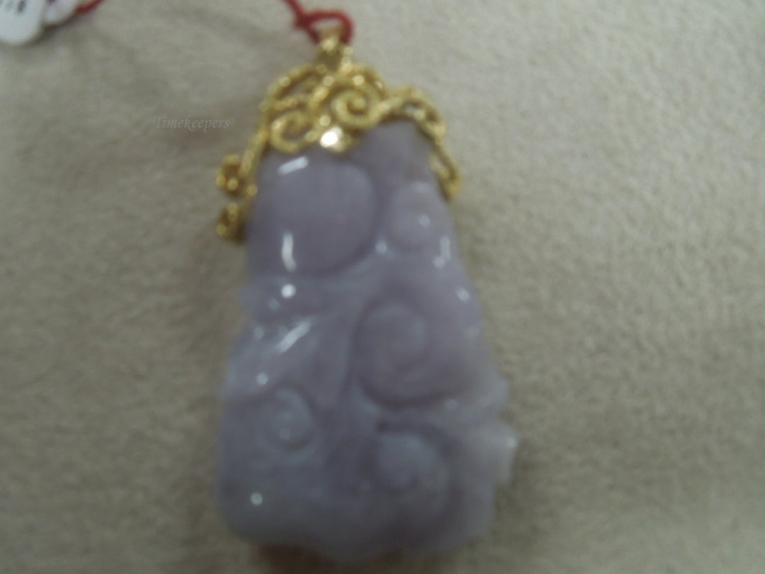 q047 Unique 14kt Yellow Gold Lavender Jade Locket/Pendant /Charm