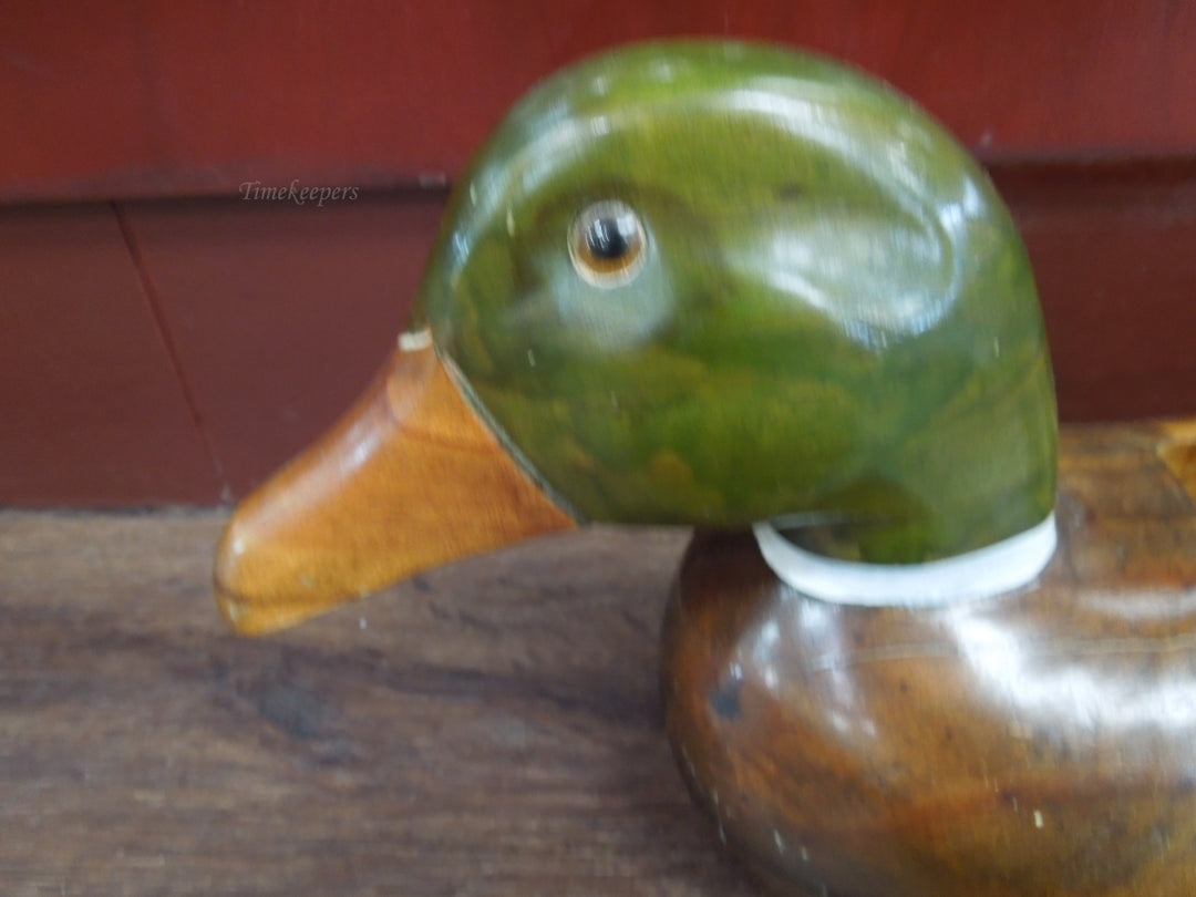 r259 Vintage Hand Carved Wooden Duck,hand painted 18" long Decorative Rare