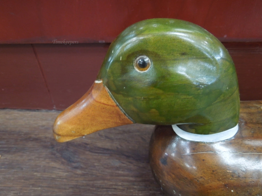 r259 Vintage Hand Carved Wooden Duck,hand painted 18" long Decorative Rare