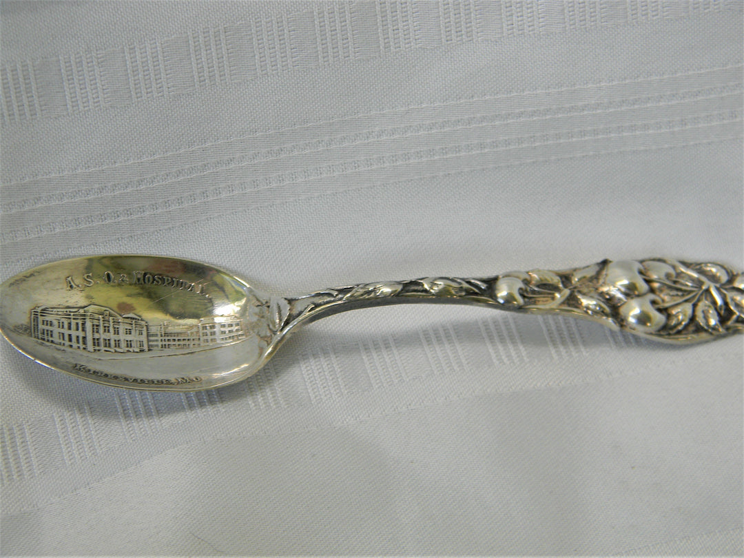 j456 Vintage Collectible A.S.O. Hospital in Sterling Silver Spoon from 1913