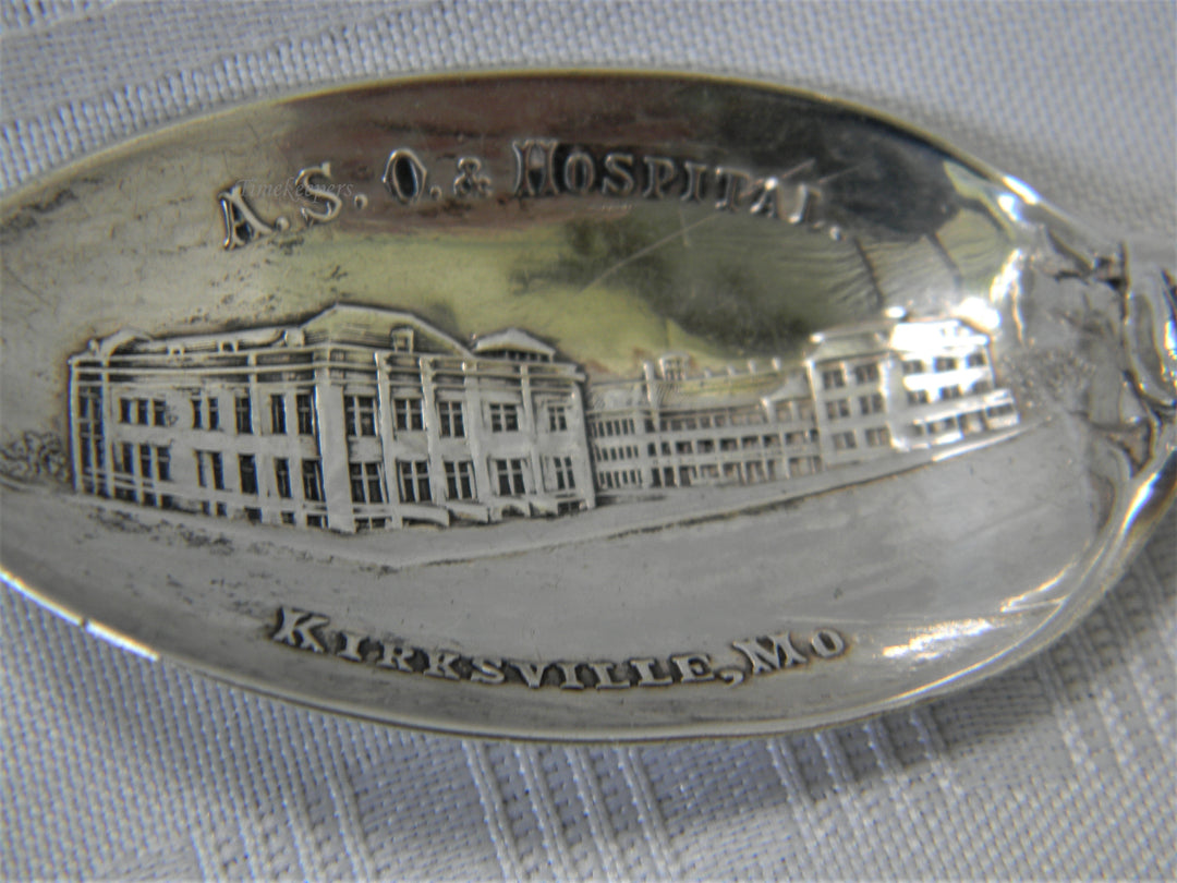 j456 Vintage Collectible A.S.O. Hospital in Sterling Silver Spoon from 1913