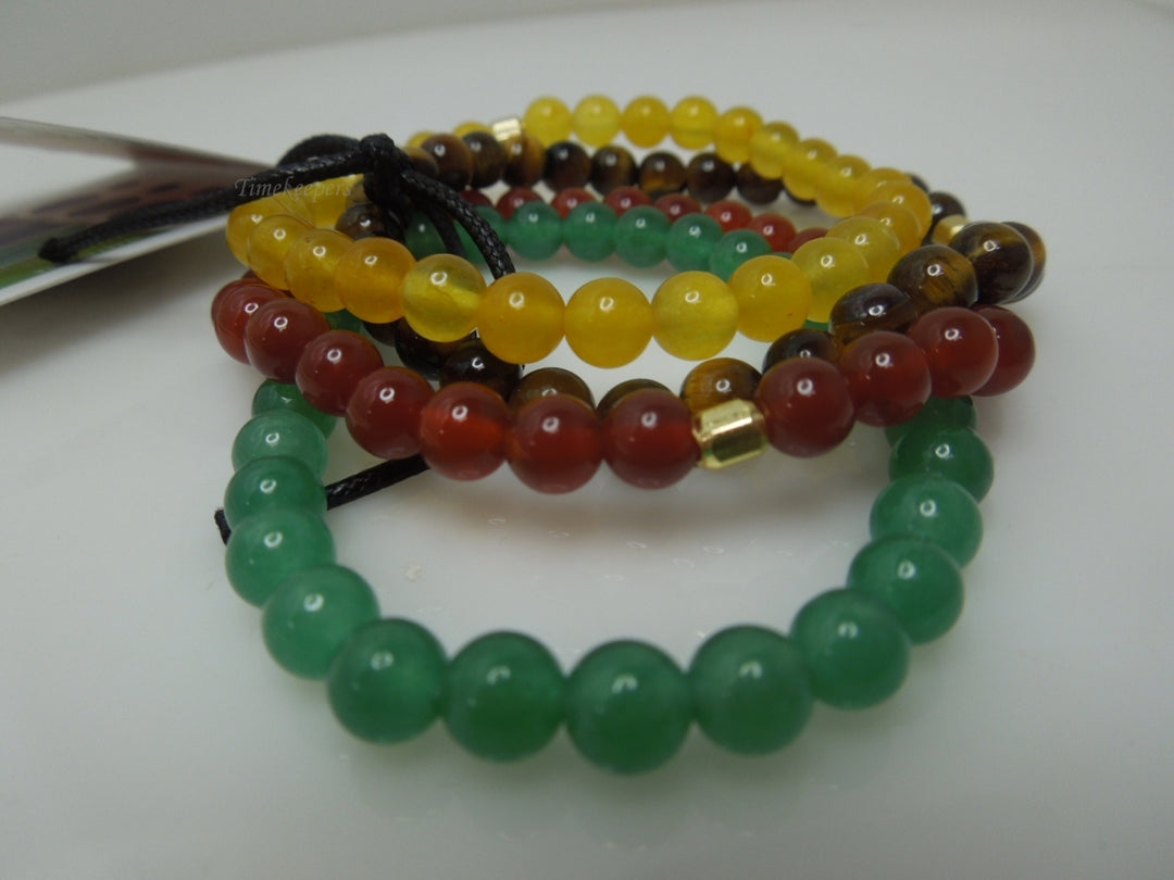 s701 Chakra Beaded Gemstone Bracelet Set of 4 Made In India Abundance Joy Serenity Protection