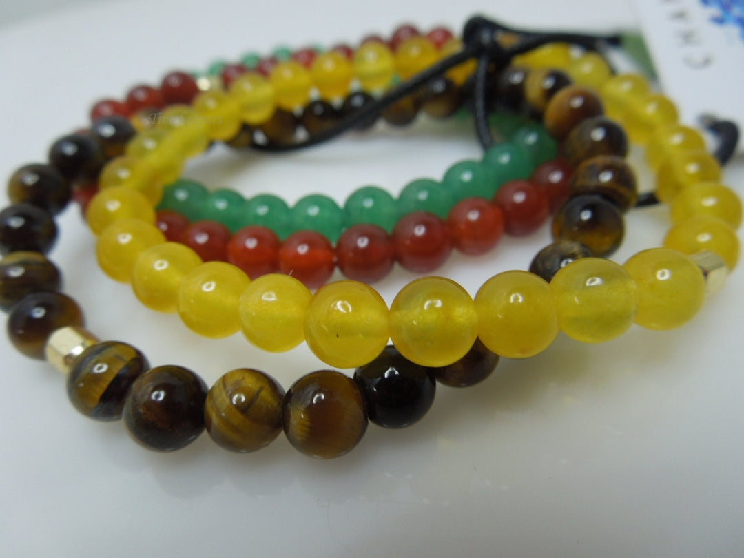 s701 Chakra Beaded Gemstone Bracelet Set of 4 Made In India Abundance Joy Serenity Protection