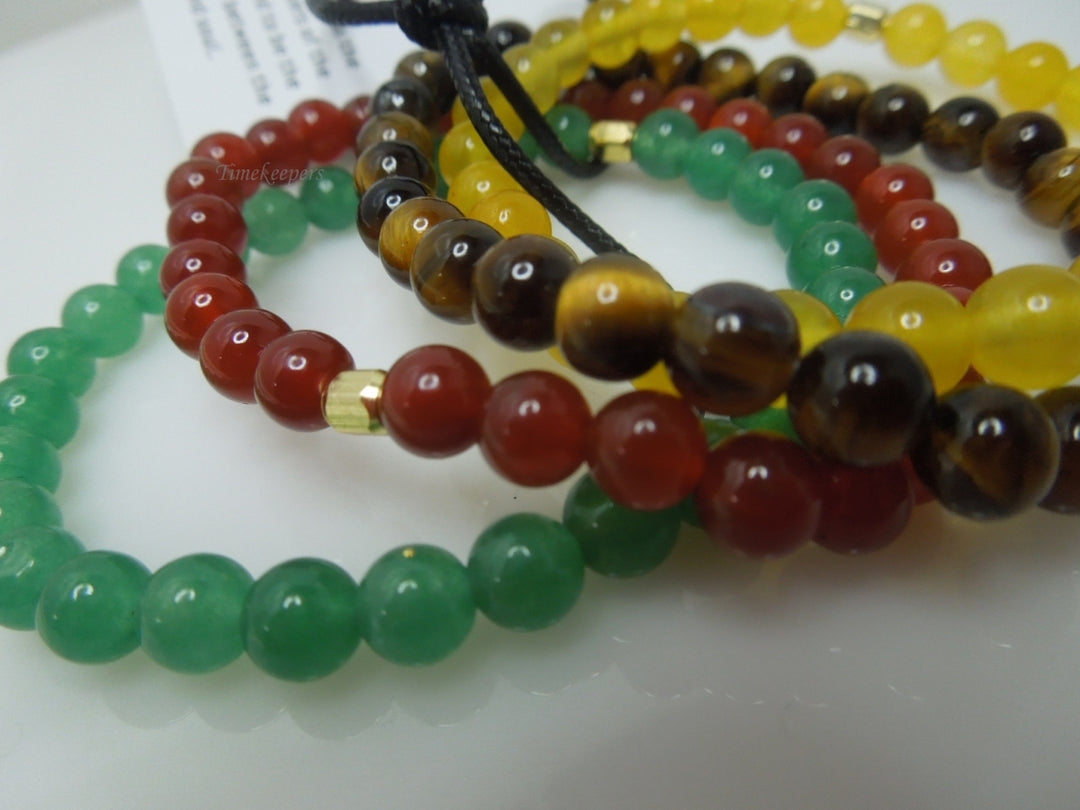 s701 Chakra Beaded Gemstone Bracelet Set of 4 Made In India Abundance Joy Serenity Protection