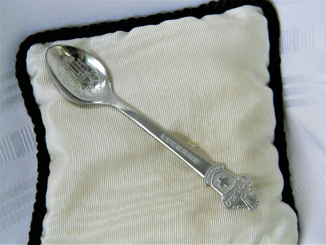 j455 Vintage Collectible Rolex Bucherer Lucerne Silver Plate Spoon