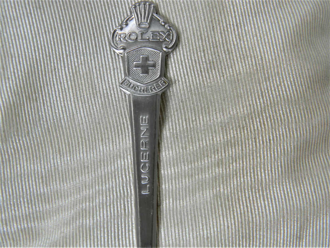 j455 Vintage Collectible Rolex Bucherer Lucerne Silver Plate Spoon