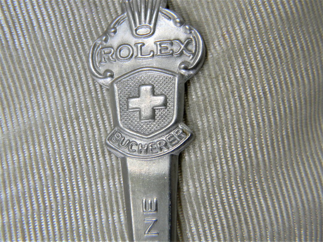 j455 Vintage Collectible Rolex Bucherer Lucerne Silver Plate Spoon