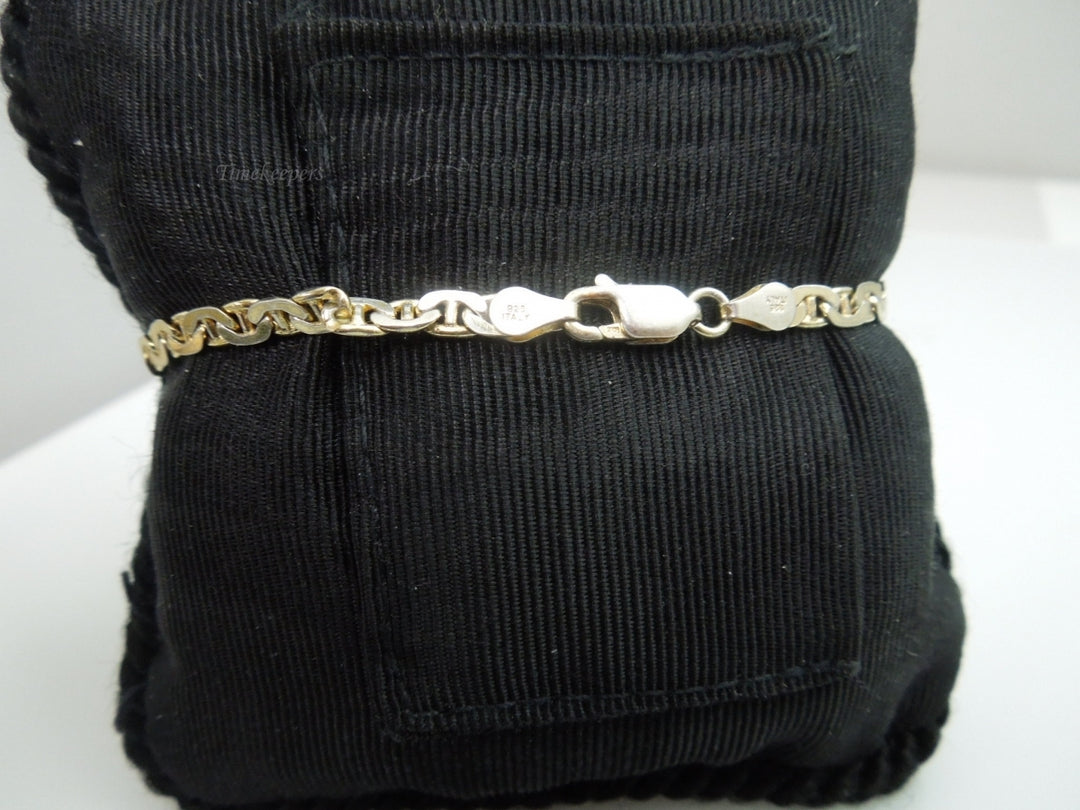 q106 Gorgeous Sterling Silver Gold Tone Bracelet 6.75"