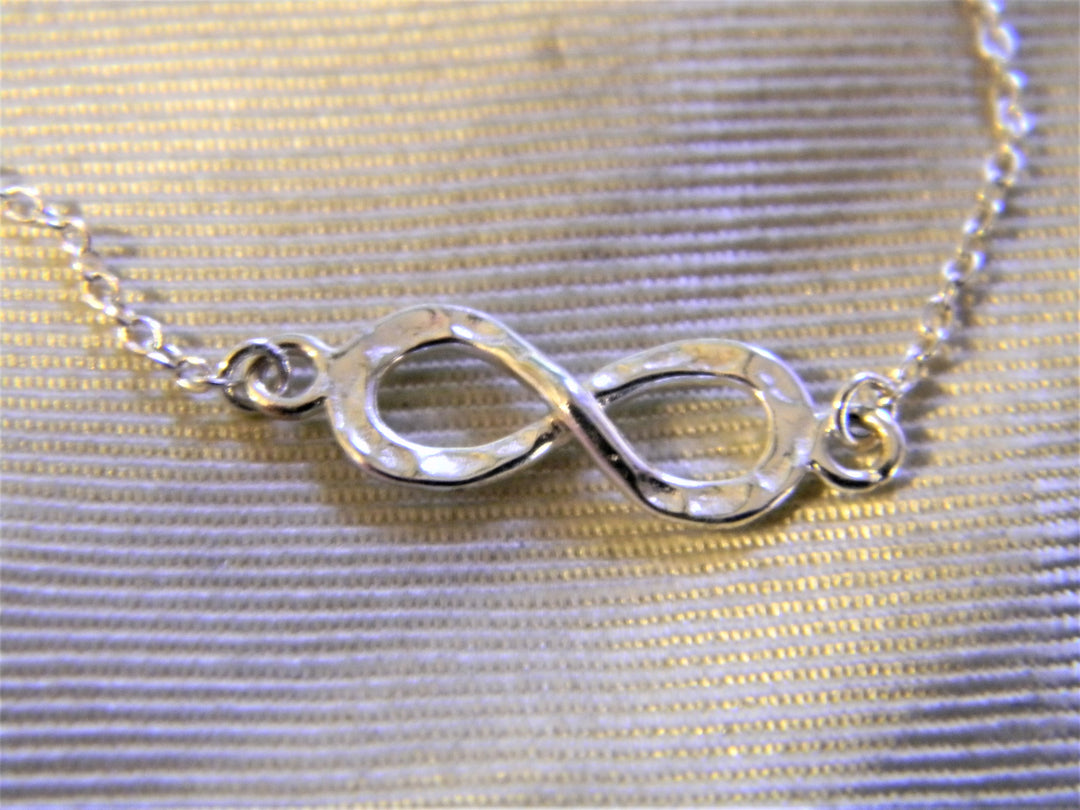 h549 Pretty Sterling Silver Wrist or Ankle Bracelet with Infinity Symbol