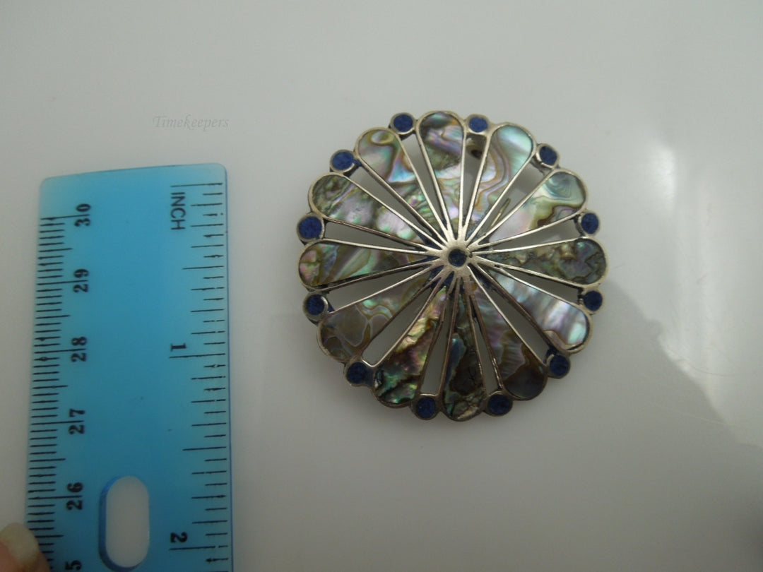 q110 Vintage Mexico JPM Silver Inlay Pendant