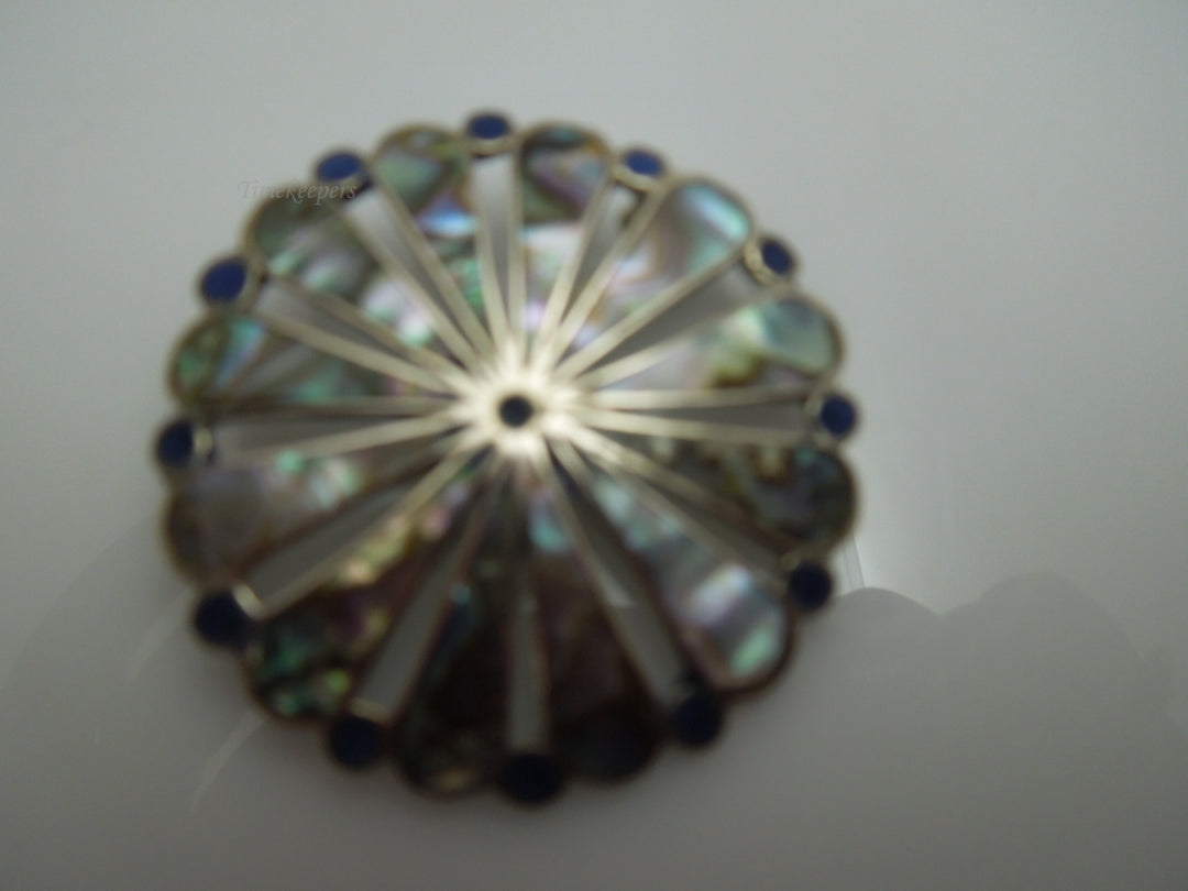 q110 Vintage Mexico JPM Silver Inlay Pendant