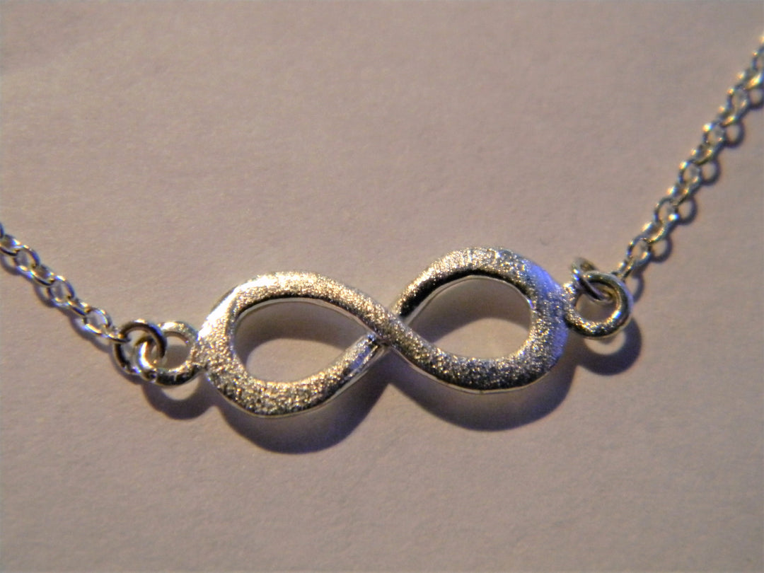 h549 Pretty Sterling Silver Wrist or Ankle Bracelet with Infinity Symbol