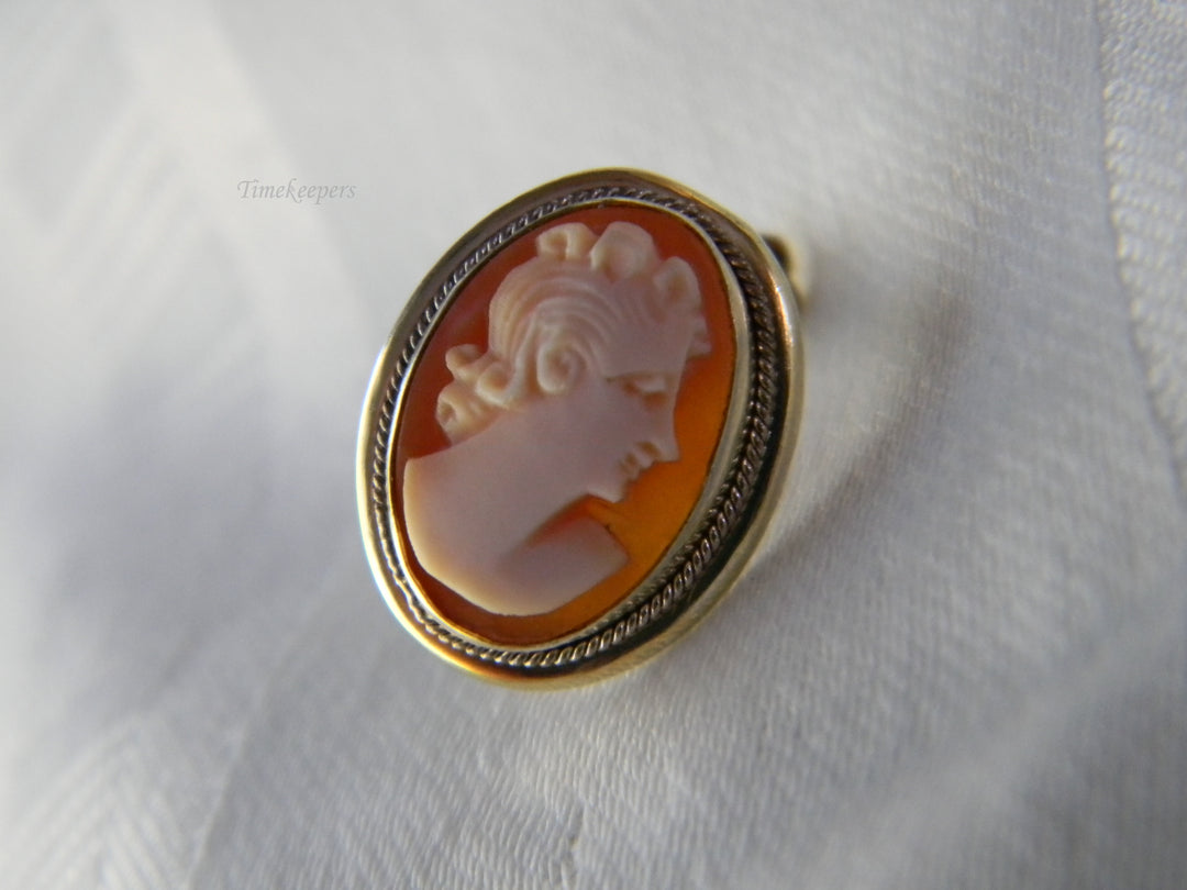 j521 Lovely 800 Silver Cameo Earrings with Gold Wash Not Pierced