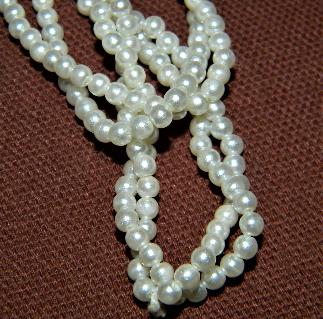 j523 Lovely Continuous Faux Pearl Twisted Double Strand Necklace