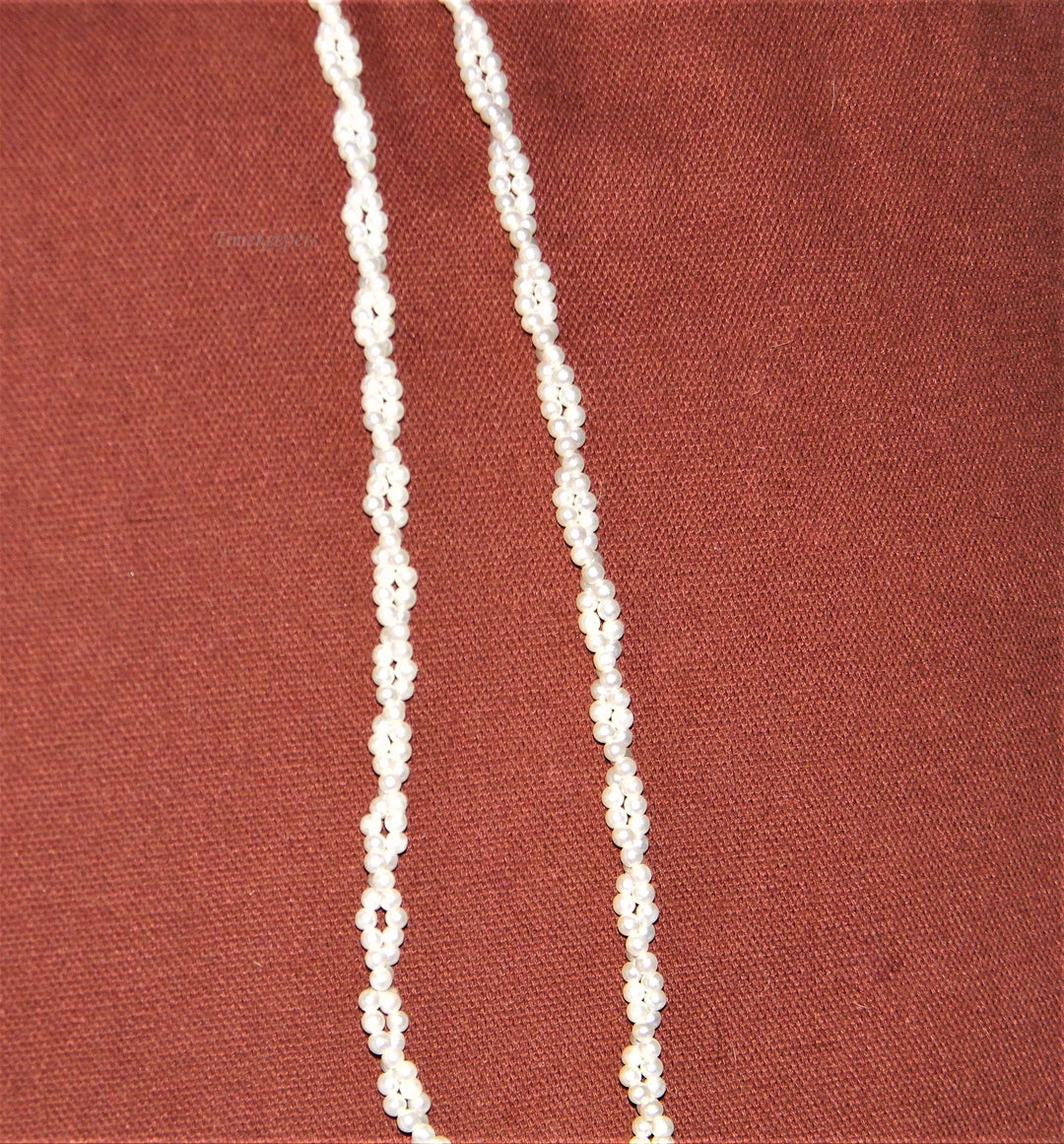 j523 Lovely Continuous Faux Pearl Twisted Double Strand Necklace