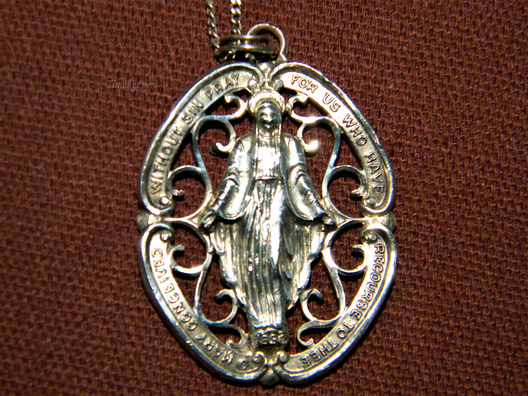 j527 Nice Religious Mother Mary Catholic Medal Pendant in Sterling Silver