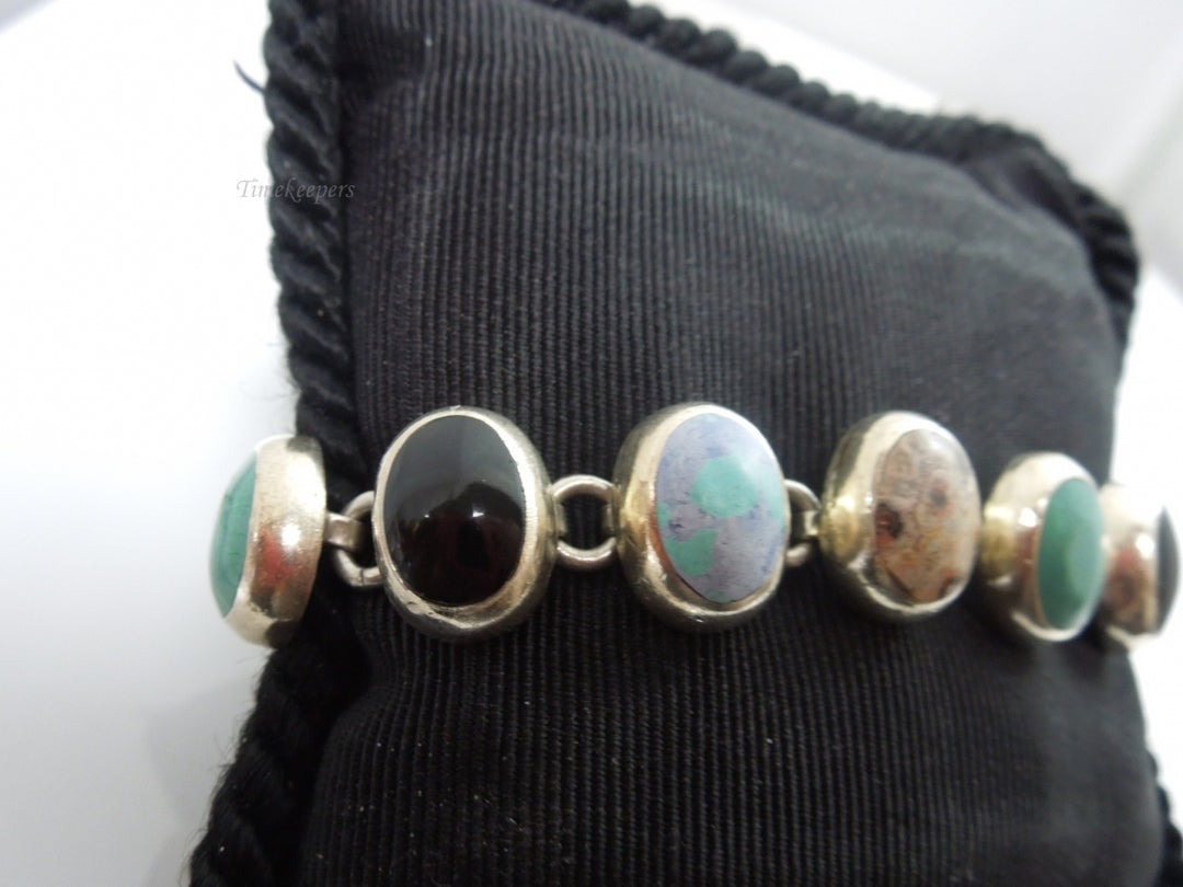 q184 Sterling Silver 925 Multi Stone Beautiful Bracelet 7"