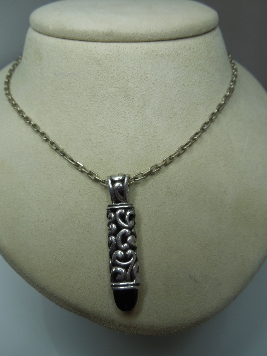 q206 Vintage Sterling Silver Link Chain 24" and Sterling Silver Pendant