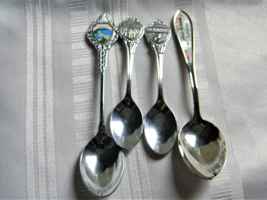 h624 Set of 4 Collectible Spoons Ozarks West Virginia Virginia Lookout Mountain