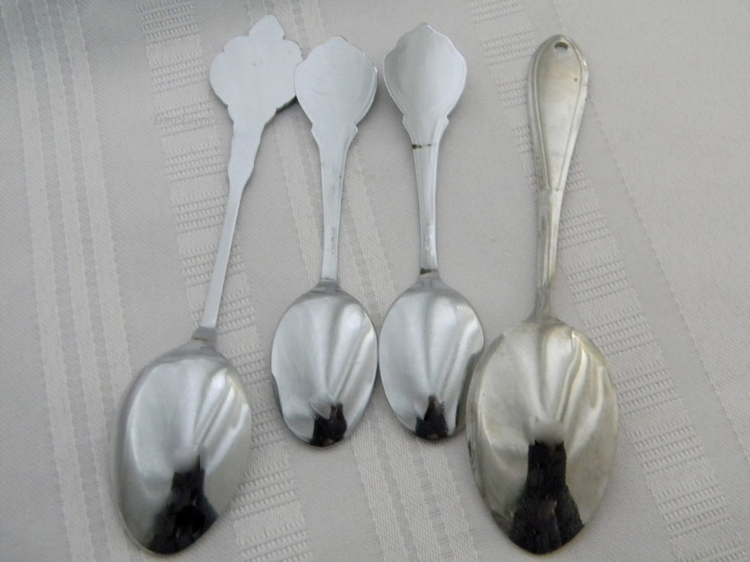 h624 Set of 4 Collectible Spoons Ozarks West Virginia Virginia Lookout Mountain