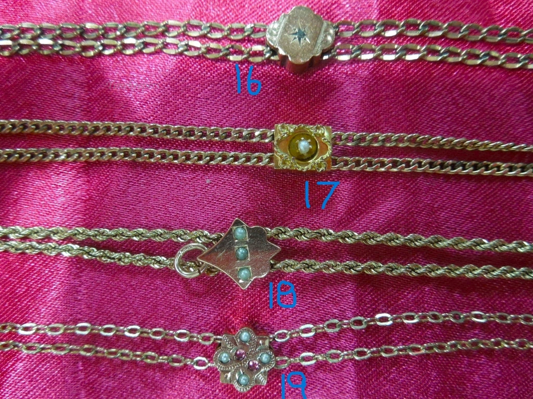 k593 Vintage Gold Filled 19 Different Pocket Watch Chains, Buy 2 or more, and SAVE!!!