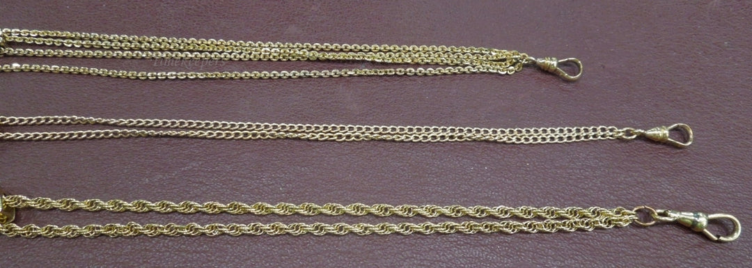 k595 Vintage Gold Filled 3 Different Pocket Watch Chains--Each Sold Separately!!