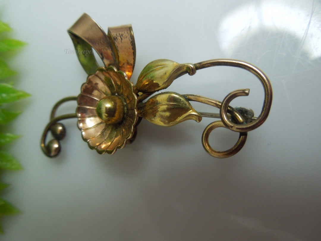 q222 Harry Iskin Signed 1/20 12k Gold Filled On Sterling Pin/Brooch/Dress Pin/Sweater Brooch