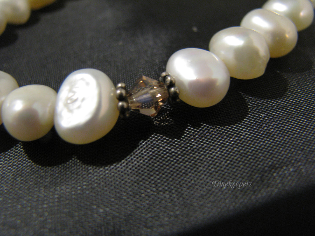 c838 Lovely Stretch Pearl and Citrine Bead Bracelet