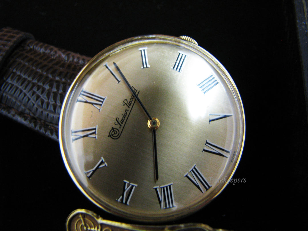 c956 Handsome Vintage Lucien Piccard Mechanical Watch in 14k Yellow gold