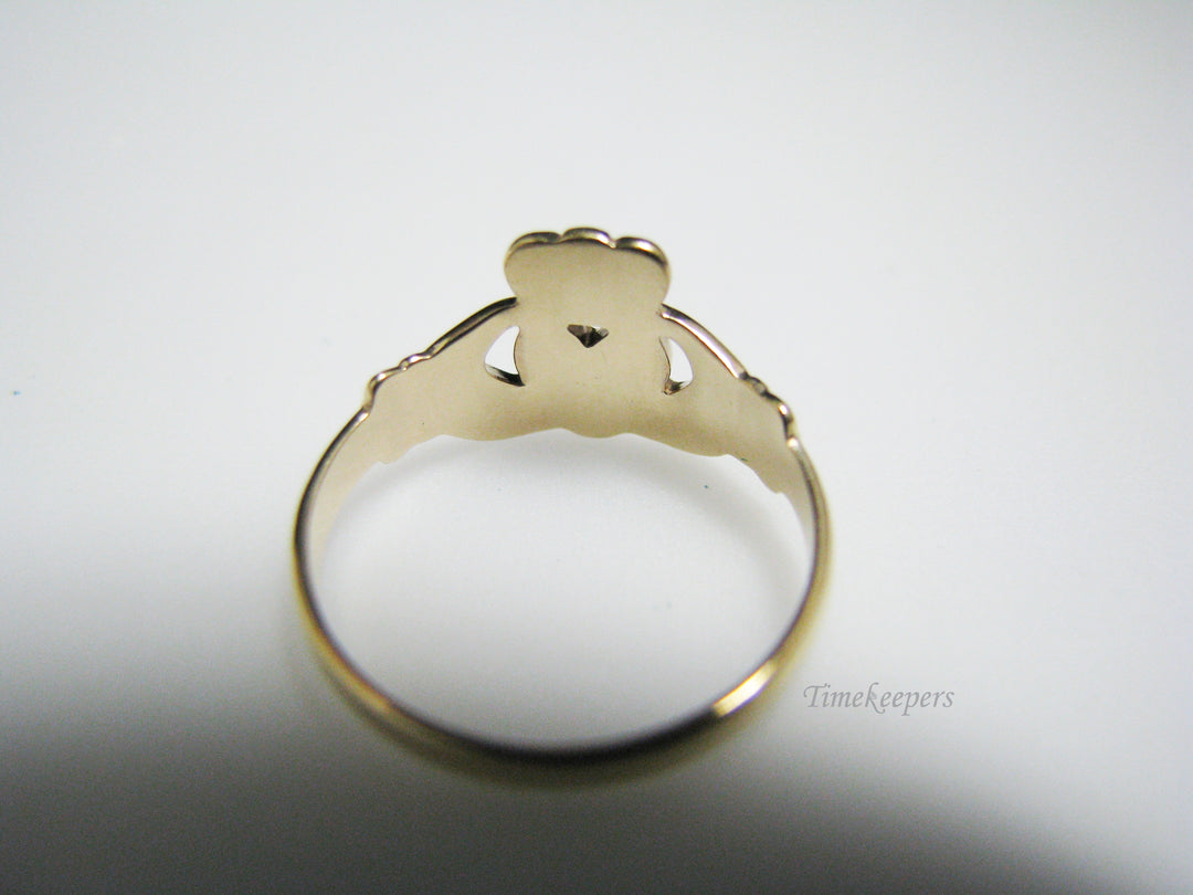 c959 Pretty Preowned 9k Yellow Gold Claddagh Ring