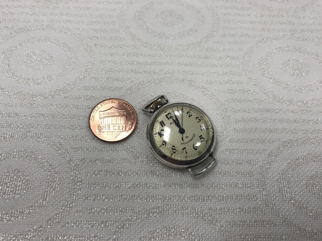 a120 Vintage Original Elgin Gold Tone Pocket Mechanical Watch Pendant 1940's