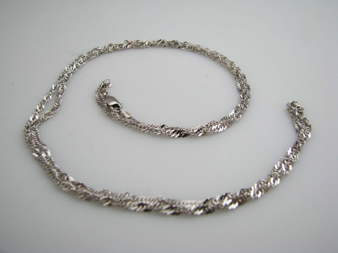 b129 Beautiful 24" 14kt White Gold Twisted Rope Chain