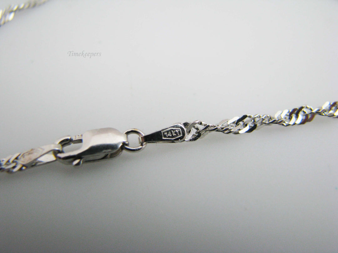 b129 Beautiful 24" 14kt White Gold Twisted Rope Chain