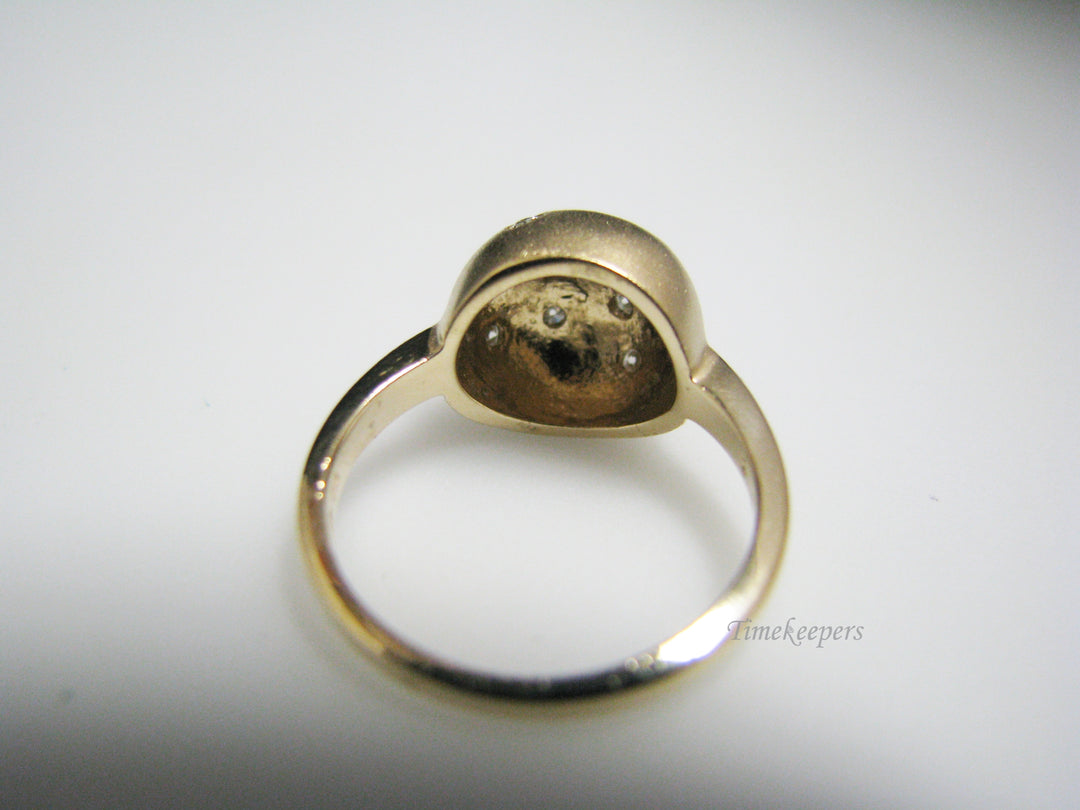 c984 Fantastic Unique 14K Yellow Gold Domed Diamond Ring