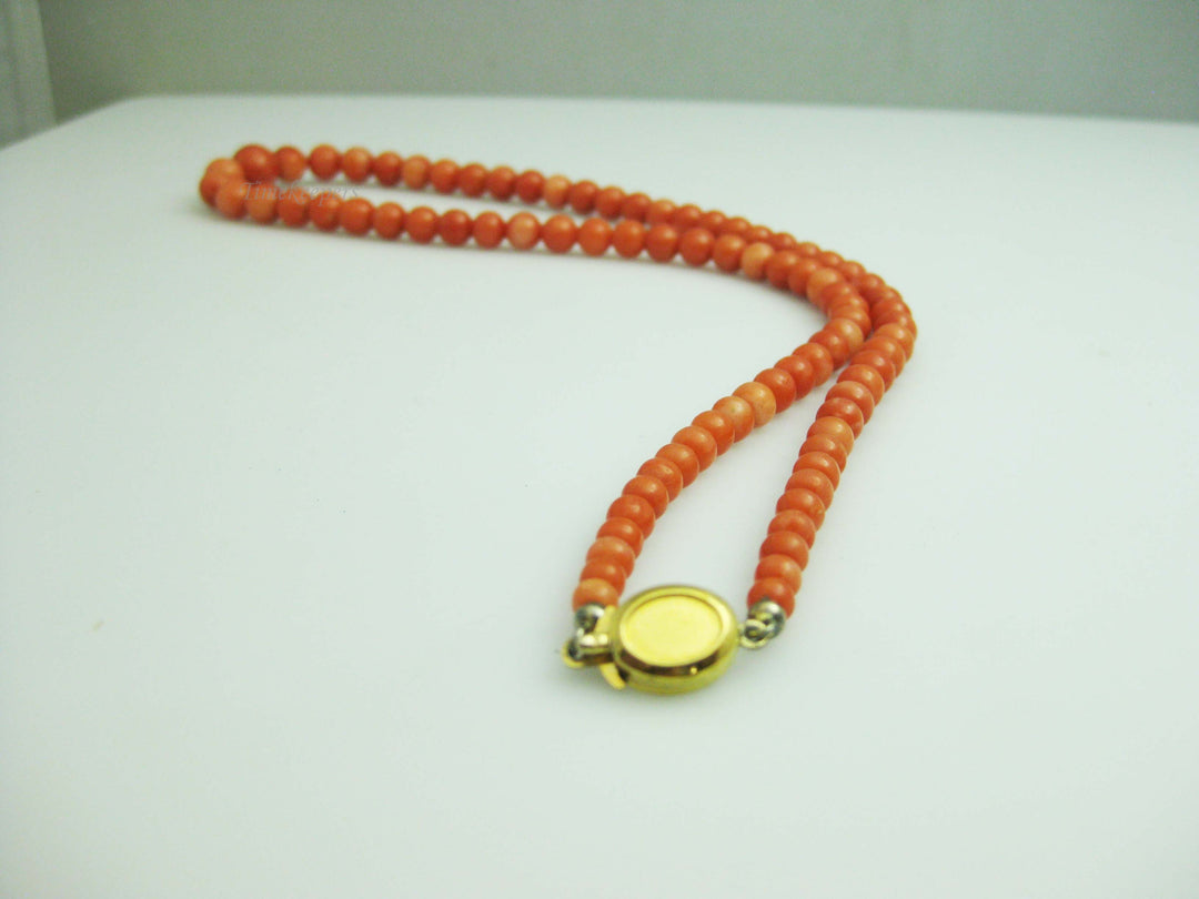 b674 Beautiful Salmon Colored Graduated Coral Beaded Necklace