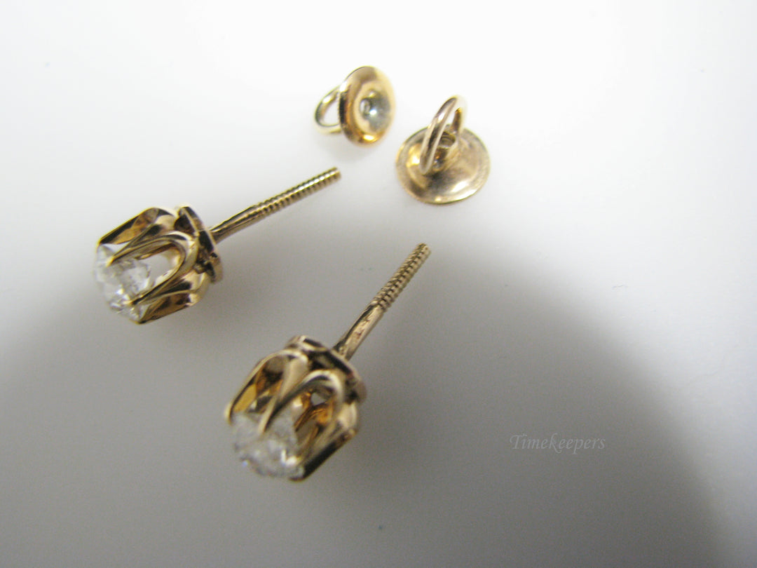 c989 Beautiful 1 carat total weight Diamond Stud Earrings in 14k Yellow Gold
