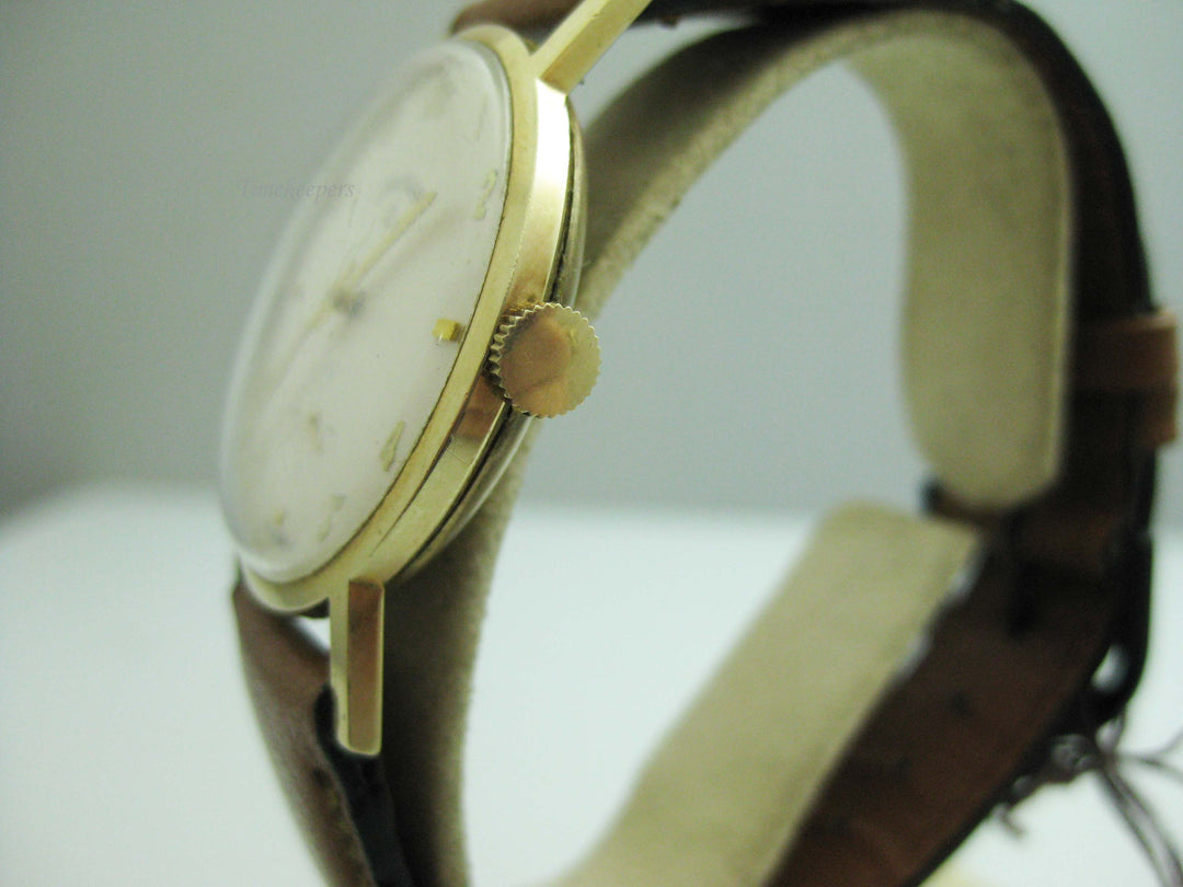 b719 Vintage Men's 10kt Yellow Gold Lord Elgin Mechanical Wristwatch