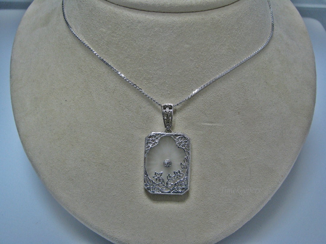 H133 Beautiful Camphor with Cubic Zirconia Sterling Silver Necklace