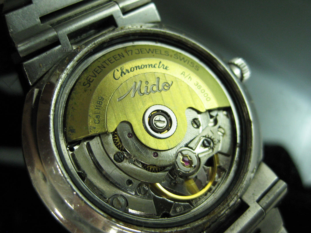 b768 Vintage 1970s Mido Ocean Star Datoday Commander Automatic Wristwatch