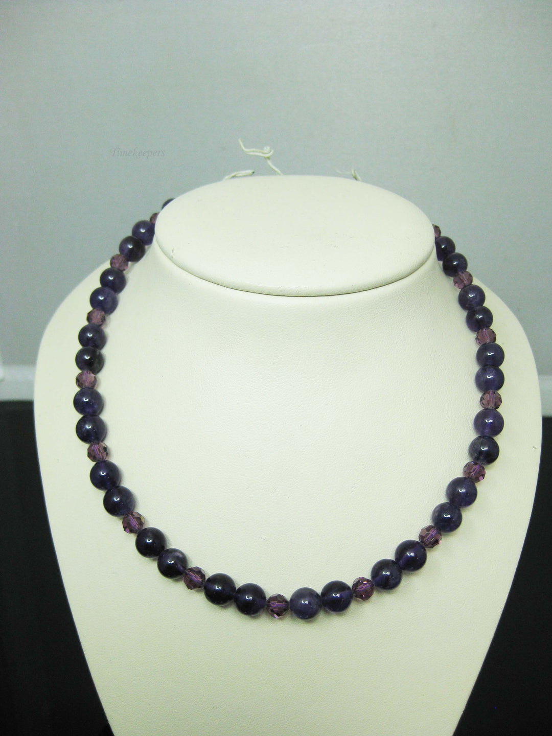 c037 Gorgeous Strand of Purple Beads with a Removable Heart Shaped Amethyst in 14k