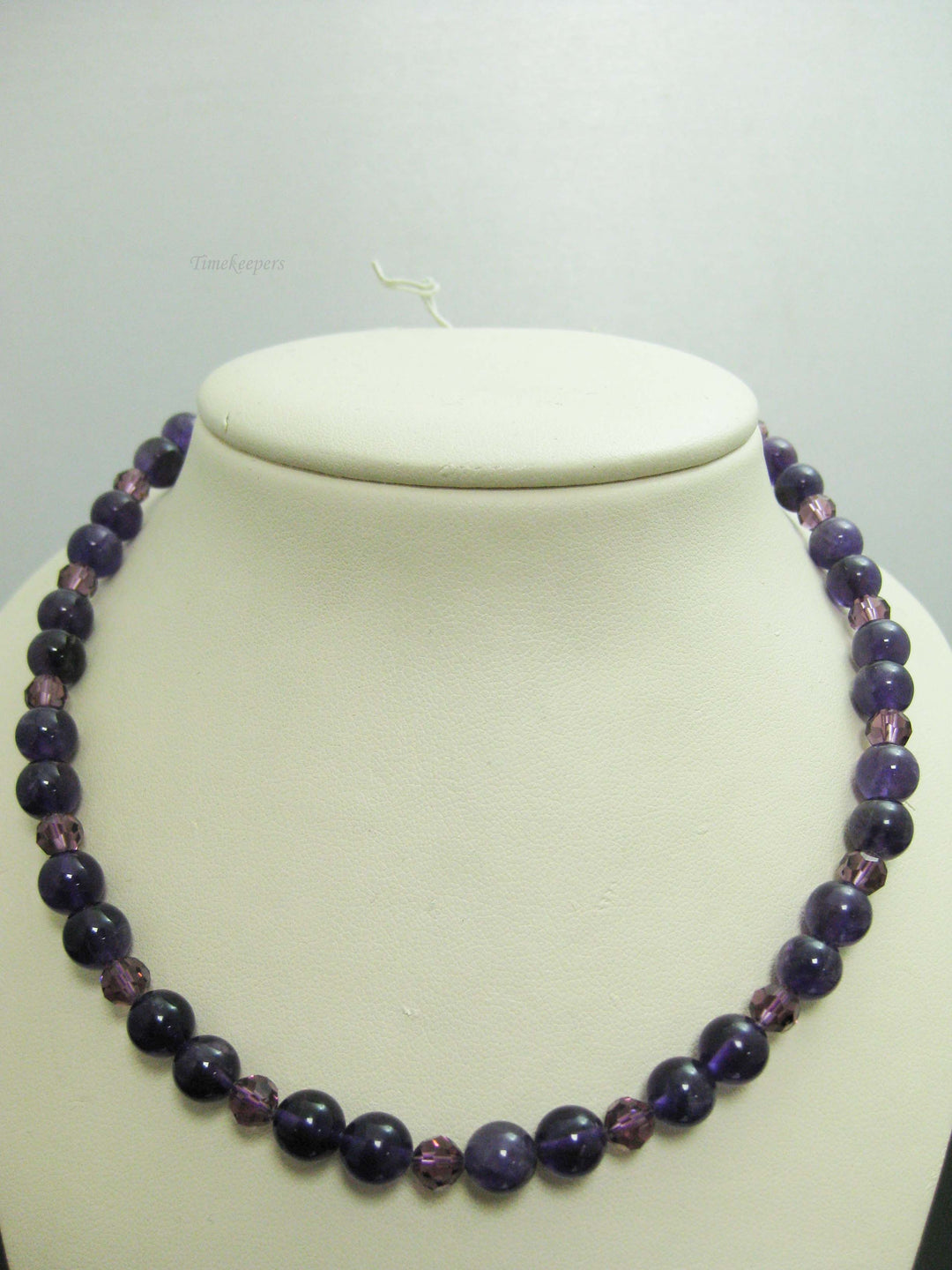 c037 Gorgeous Strand of Purple Beads with a Removable Heart Shaped Amethyst in 14k