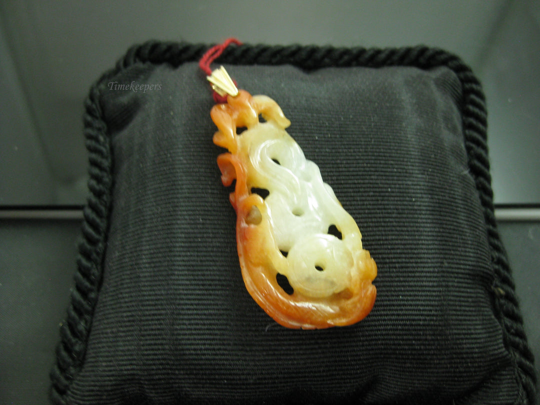 g245 Red Jade Pendant with 14Kt Bail