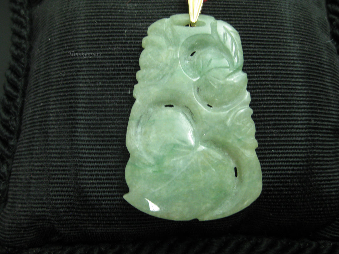 g247 Carved Jade Pendant with 14kt Bail